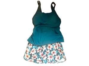 Yonique Women's Floral Tankini Swimsuit Set XL